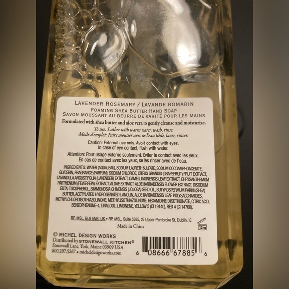 Michel Design Works Lavender Rosemary foaming shea butter hand soap. NWOT 17.8oz - Picture 2 of 4